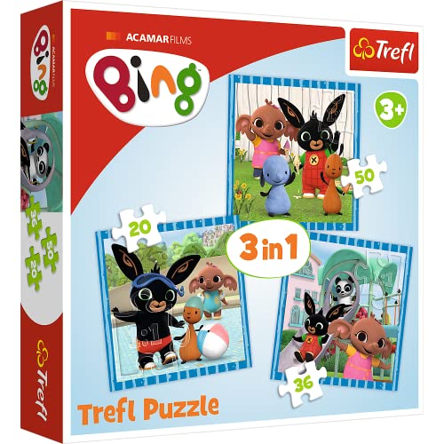 abgee 916 34851 Mit Freunden Spaß haben, Hase Bing EA von 20 bis 50 Teilen, 3 Sets, für Kinder ab 3 Jahren 3 in 1, Multicoloured von Trefl