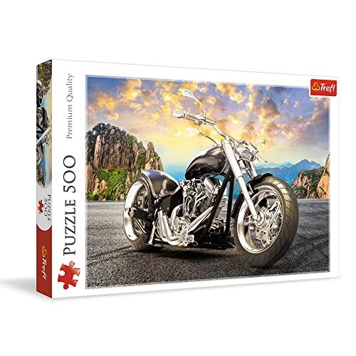 Trefl, Puzzle, Schwarzes Motorrad, 500 Teile, Premium Quality, für Erwachsene und Kinder ab 10 Jahren von Trefl