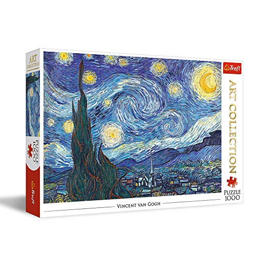 Trefl TR10560 Sternennacht, Vincent van Gogh Other License 1000 Teile, Art Collection, Premium Quality, für Erwachsene und Kinder ab 12 Jahren Puzzle, Farbig, Blau, Schwarz, Grün von Trefl