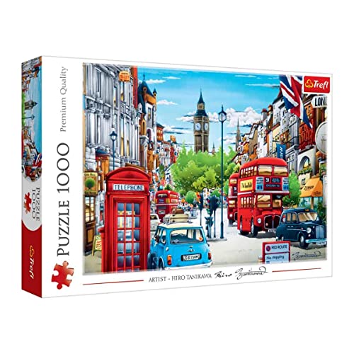 Trefl, Puzzle, Straße in London, Großbritannien, 1000 Teile, Premium Quality, für Erwachsene und Kinder ab 12 Jahren von Trefl