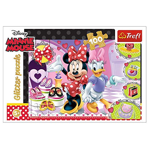 Trefl, Puzzle Glitter, Minnie und Glitzer, Disney Frozen II, 100 Teile, für Kinder ab 5 Jahren von Trefl