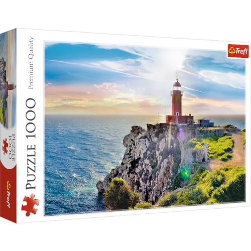 Trefl 10436, Griechenland 1000 Teile, Premium Quality, für Erwachsene und Kinder ab 12 Jahren Puzzle Der Leuchtturm in Melagavi, Farbig von Trefl