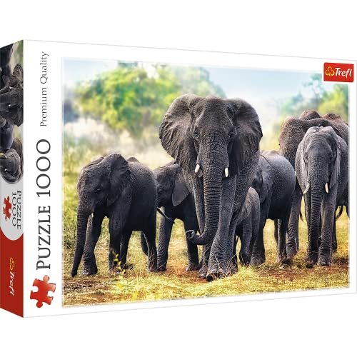 Trefl 916 10442 EA Nature 1000pcs Elephants, Multicolor, Schlafender Löwe, Farbig von Trefl