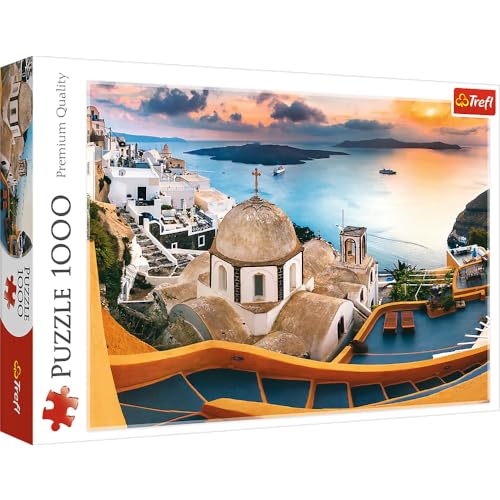 Trefl 10445 Santorin 1000 Teile, Premium Quality, für Erwachsene und Kinder ab 12 Jahren Puzzle Märchenhaftes Santorini, Farbig von Trefl