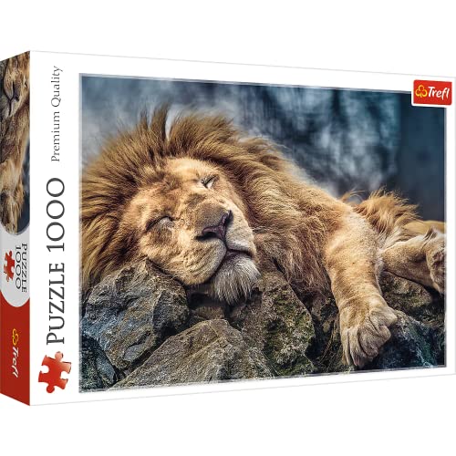 Trefl 916 10447 EA 1000 Teile, Premium Quality, für Erwachsene und Kinder ab 12 Jahren 1000pcs Sleeping Lion, Coloured, Katzentreffen, Farbig von Trefl