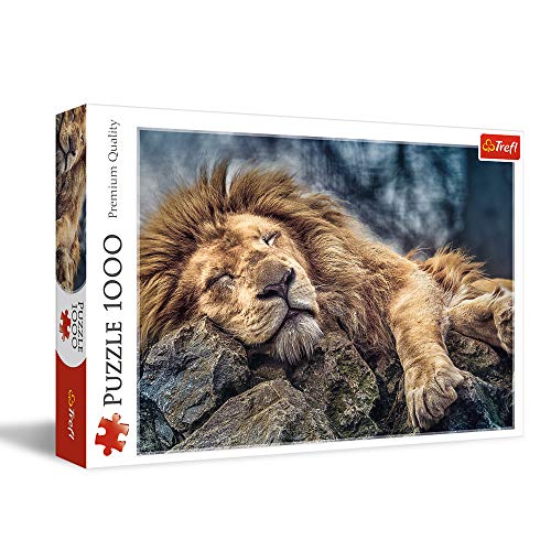 Trefl 916 10447 EA 1000 Teile, Premium Quality, für Erwachsene und Kinder ab 12 Jahren 1000pcs Sleeping Lion, Coloured, Katzentreffen, Farbig von Trefl