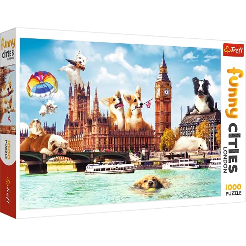 Trefl, Puzzle, Hunde in London, 1000 Teile, Funny Cities, Premium Quality, für Erwachsene und Kinder ab 12 Jahren von Trefl