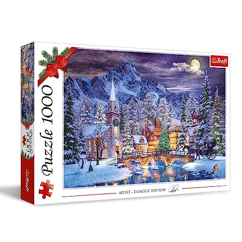 Trefl - Weihnachtsstimmung - Puzzle 1000 Elemente - Weihnachtspuzzle, Weihnachtszauber, Bergstädtchen, Winter, Klassisches Puzzle für Erwachsene und Kinder ab 12 Jahren von Trefl