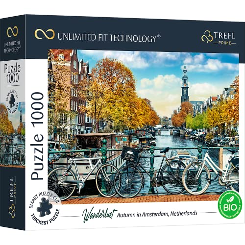 Trefl 10702 1000 Elemente, dickster Karton, Bio, ECO, Holland, Herbst, Reisen, Unterhaltung für Erwachsene und Kinder ab 12 Jahren, Puzzle Wanderlust: Autumn in Amsterdam, Netherlands von Trefl