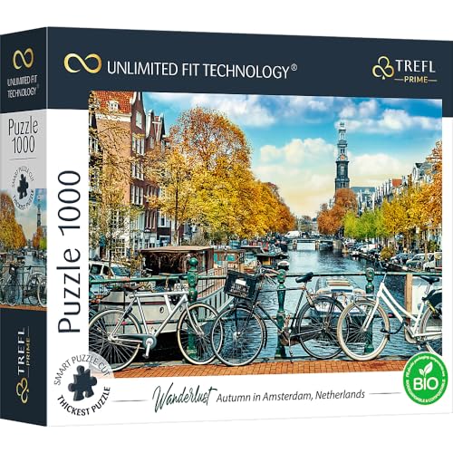 Trefl 10702 1000 Elemente, dickster Karton, Bio, ECO, Holland, Herbst, Reisen, Unterhaltung für Erwachsene und Kinder ab 12 Jahren, Puzzle Wanderlust: Autumn in Amsterdam, Netherlands von Trefl