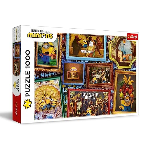 Trefl - Minions, Minions-Galerie - Puzzle 1000 Elemente - Puzzle mit Märchenfiguren, Collage mit lustigen Bildern, Moderne Puzzles für Erwachsene und Kinder ab 12 Jahren von Trefl