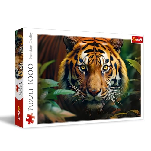 Trefl - Wilder Tiger - Puzzle 1000 Elemente - DIY-Spiel mit Tieren, Kreative Unterhaltung, Spaß, Klassisches Puzzle für Erwachsene und Kinder ab 12 Jahren von Trefl