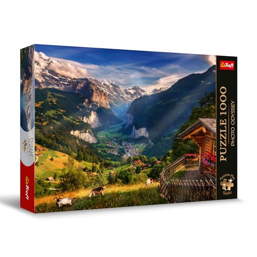 Trefl 10821 Premium Plus Quality-Puzzle Photo Odyssey Lauterbrunnental, Schweiz-1000 Elemente, Einzigartige Fotoserie, Ideale Anpassung der Teile, für Erwachsene und Kinder ab 12 Jahren, Mehrfarben von Trefl