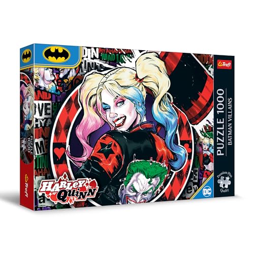 Trefl 10837 Joker Harley Quinn Premium Plus Quality Quinn-1000 Elemente, Puzzle-Serie mit Lieblingshelden, Ideale Anpassung der Teile, für Erwachsene und Kinder ab 12 Jahren, Mehrfarben von Trefl