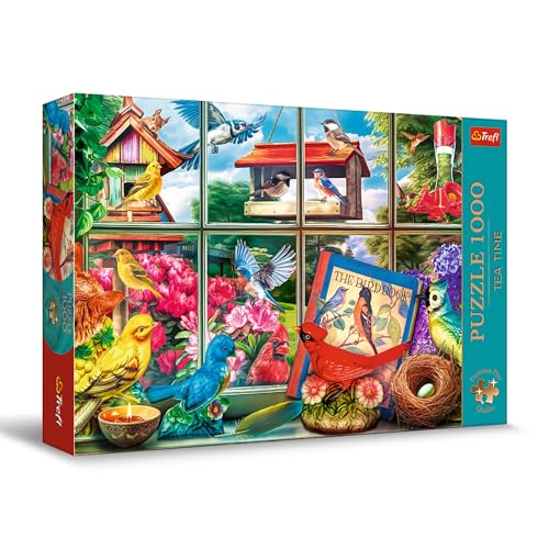 Trefl Premium Plus Quality - Puzzle Tea Time: Vogelwelt - 1000 Elemente, Serie Gemalter Nostalgischer Bilder, Ideale Anpassung der Teile, für Erwachsene und Kinder ab 12 Jahren von Trefl