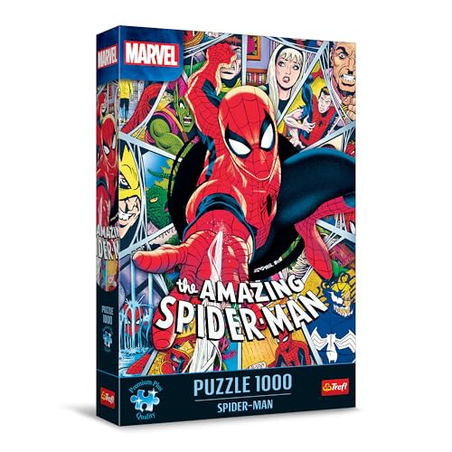 Trefl 10859 Spider-Man Premium Plus Quality Marvel: Spider-man-1000 Elemente, Puzzle-Serie mit Lieblingshelden, Ideale Anpassung der Teile, für Erwachsene und Kinder ab 12 Jahren, Mehrfabrig von Trefl