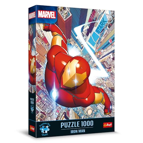 Trefl Premium Plus Quality - Puzzle Marvel: Iron Man - 1000 Elemente, Puzzle-Serie mit Lieblingshelden, Ideale Anpassung der Teile, für Erwachsene und Kinder ab 12 Jahren von Trefl