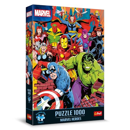 Trefl 10881 Marvel Heroes Premium Plus Quality Heroes-1000 Elemente, Puzzle-Serie mit Lieblingshelden, Ideale Anpassung der Teile, für Erwachsene und Kinder ab 12 Jahren, Mehrfabrig von Trefl