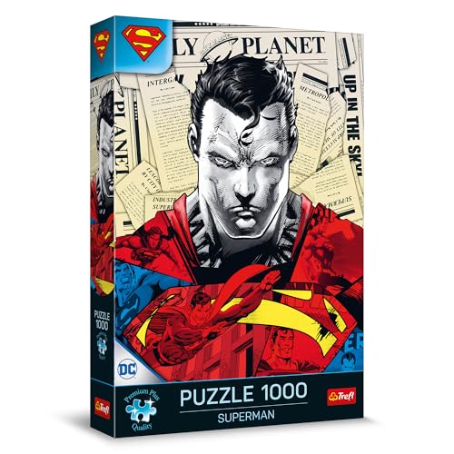 Trefl 10884 Superman Premium Plus Quality Superman-1000 Elemente, Puzzle-Serie mit Lieblingshelden, Ideale Anpassung der Teile, für Erwachsene und Kinder ab 12 Jahren, Mehrfabrig von Trefl