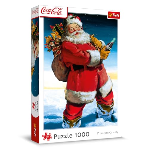 Trefl 10923 Coca-Cola, Weihnachtsmann im Schnee-Puzzle 1000 Elemente-Weihnachtspuzzle, für Erwachsene und Kinder ab 14 Jahren von Trefl