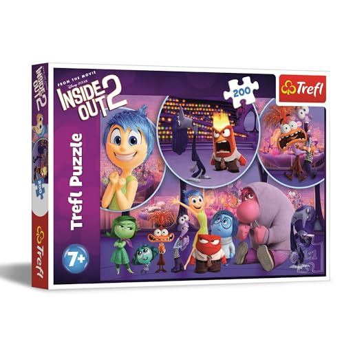 Trefl 13305 Inside Out 2, Gefühle 200 Teile-Buntes Puzzle mit Helden der Fernsehserie, Kreative Unterhaltung, Spiel für Kinder ab 7, Mehrfarbig von Trefl