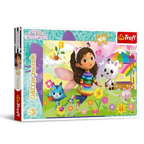 Trefl 14832 Katzenhaus Gabi Puzzle 3in1, 3 Spiele, von 20 bis 50 Elemente Gabby's Dollhouse, Gabby‘s Aktivitäten, Mehrfarbig, Unterhaltung für Kinder ab 3 Jahren von Trefl