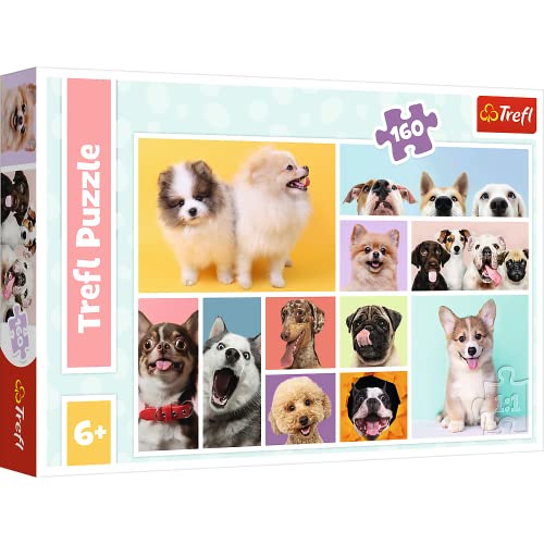 Trefl 15412 160 Elemente-Bunte Puzzles mit Tieren, Collage, Hunden, Kreative Unterhaltung, Spaß für Kinder ab 6 Jahren Kinderpuzzle, Hundefreundschaft von Trefl