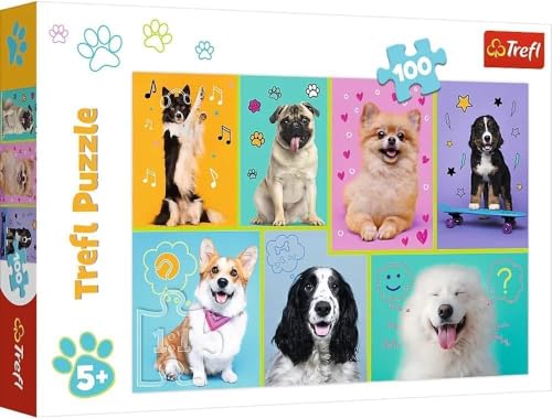 Trefl 16421 In der Welt der Hunde 100 Teile, für Kinder ab 5 Jahren Puzzle von Trefl