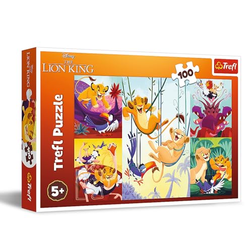 Trefl 16478 The Lion King, Mutiger König der Löwen 100 Elemente-Buntes Puzzle mit Helden der Fernsehserie, Kreative Unterhaltung, für Kinder ab 5 Jahren, Mehrfarbig von Trefl