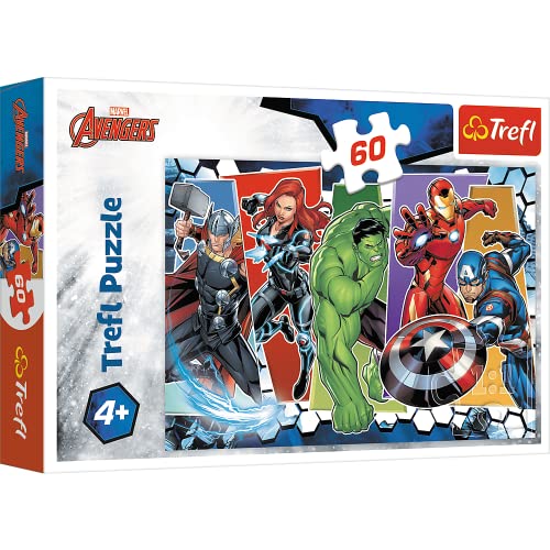 Trefl 17357 Unbesiegbare Rächer, Marvel Avengers 60 Teile, für Kinder ab 4 Jahren Puzzle von Trefl