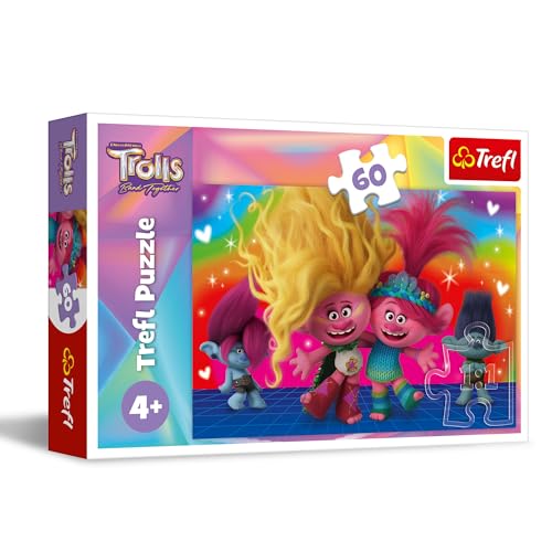 Trefl – Trolls Band Together, Freundliche Trolle – Puzzle 60 Elemente – Buntes Puzzle mit Helden der Fernsehserie, Kreative Unterhaltung, Spiel für Kinder ab 4 Jahren Trefl – Trolls Band Together, Freundliche Trolle – Puzzle 60 Elemente – Buntes Puzzle mit Helden der Fernsehserie, Kreative Unterhaltung, Spiel für Kinder ab 4 Jahren von Trefl