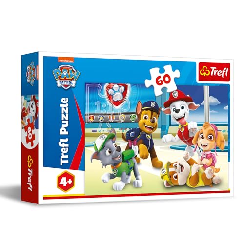 Trefl - PAW Patrol, In der Hundewelt - Puzzle 60 Elemente - Buntes Puzzle mit Helden der Fernsehserie, Kreative Unterhaltung, Spiel für Kinder ab 4 Jahren von Trefl