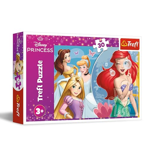 Trefl 18308 Princess, Schöner Tag 30 Elemente-Buntes Puzzle mit Disney-Prinzessinnen, Kreative Unterhaltung, für Kinder ab 3 Jahren, Mehrfarbig von Trefl