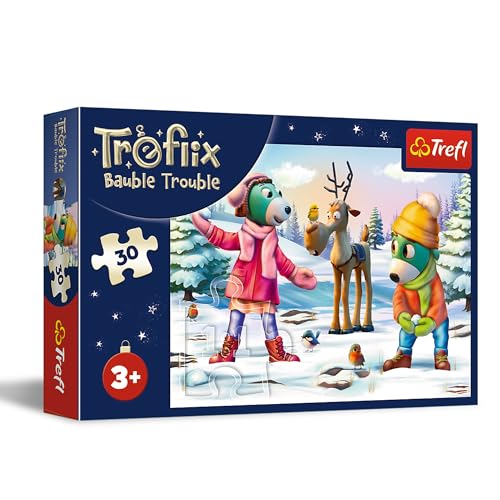 Trefl - The Treflik Family, Weihnachtszeit der Trefliks - 30 Teile Puzzle - EIN Weihnachtspuzzle mit Märchenfiguren, für Kinder ab 3 Jahren von Trefl