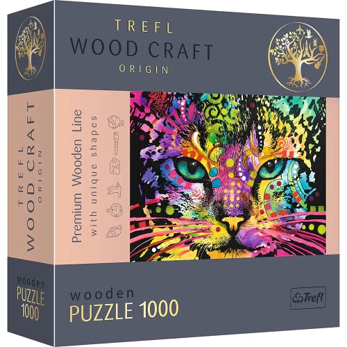 Holz Puzzle 1000 Bunte Katze von Trefl