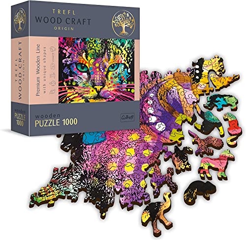 Holz Puzzle 1000 Bunte Katze von Trefl