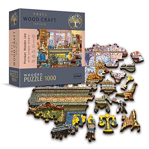 Trefl 20175 Wood Craft 1000 Teile, Unregelmäßige Formen, 100 Figuren, Modernes Premium Puzzlespiel, DIY, für Erwachsene und Kinder ab 12 Jahren Holzpuzzle Hochelement, Holz Puzzles: Antikladen von Trefl