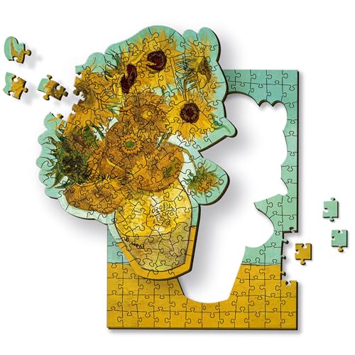 Trefl - Holzpuzzle: Sonnenblumen, Vincent Van Gogh - 200 Teile, Künstlerisches Puzzle Wooden Puzzle, Berühmte Bilder, Bekannte Künstler, für Erwachsene und Kinder ab 9 Jahren von Trefl