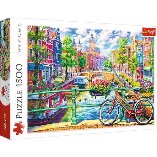 Trefl TR26149 Ein Kanal in Amsterdam 1500 Teile, Niederlande, Premium Quality, für Erwachsene und Kinder ab 12 Jahren Puzzle, Farbig von Trefl