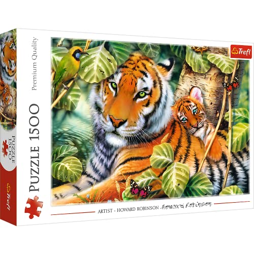 Trefl 916 26159 Zwei EA 1500 Teile, Premium Quality, für Erwachsene und Kinder ab 12 Jahren 1500pcs Two Tigers, Coloured, Zwei Tiger von Trefl