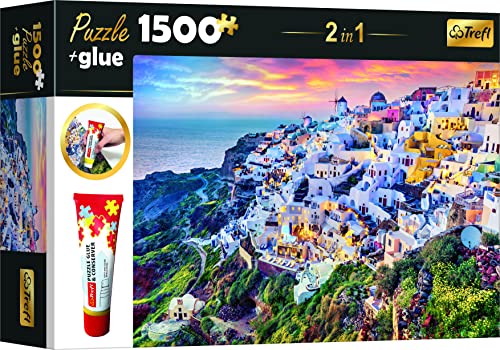 Trefl 26182 Set 2in1 Puzzle + Kleber, Puzzle 1500 Teile Wunderschöne Insel Santorini, Griechenland, Puzzle Kleber und Konservierungsmittel, Ordnen und Kombinieren der Elemente, Kreative Unterhaltung, Trefl 26182 Set 2in1 Puzzle + Kleber, Puzzle 1500 Teile Wunderschöne Insel Santorini, Griechenland, Puzzle Kleber und Konservierungsmittel, Ordnen und Kombinieren der Elemente, Kreative Unterhaltung, von Trefl