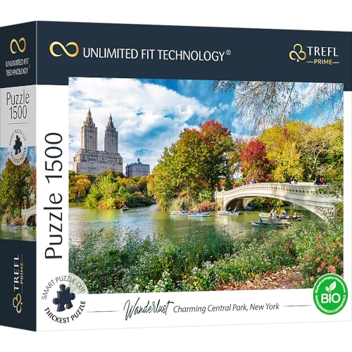 Trefl 26194 1500 Elemente, dickster Karton, Bio, ECO, USA, Reisen, Unterhaltung für Erwachsene und Kinder ab 12 Jahren, UFT-Puzzle Wanderlust: Charming Central Park, New York von Trefl