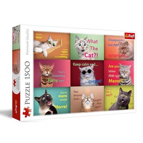 Trefl 26212 DIY-Spiel mit Lustigen Katzen, Kreative Unterhaltung Puzzle 1500 Elemente Katzenporträts, Mehrfarbig von Trefl