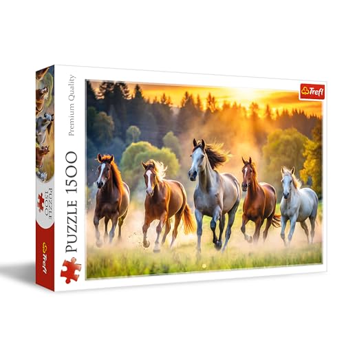 Trefl 26215 Wilde Pferde 1500 Elemente-DIY Tieren, Klassische Puzzles für Erwachsene und Kinder ab 14 Jahren von Trefl