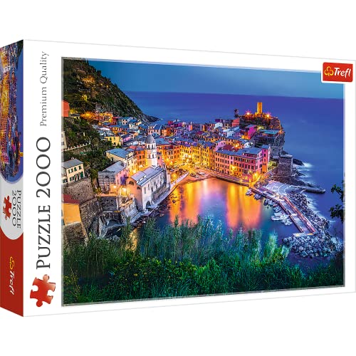 Trefl 27086 2000 Teile, Premium Quality, für Erwachsene und Kinder ab 12 Jahren Puzzle Vernazza bei Abenddämmerung, Farbig, Insel Murano Venedig von Trefl