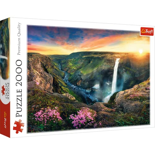 Trefl TR27091 Wasserfall Haifoss, Island 2000 Teile, Premium Quality, für Erwachsene und Kinder ab 12 Jahren Puzzle, Farbig, Lichter von Dubai, Rot von Trefl