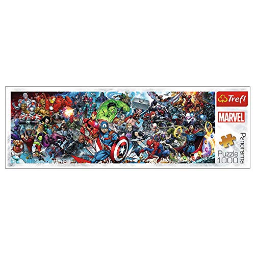 Trefl 29047 Puzzle, Tritt dem Marvel-Universum bei, 1000 Teile, Panorama, Disney Marvel, für Kinder ab 12 Jahren von Trefl