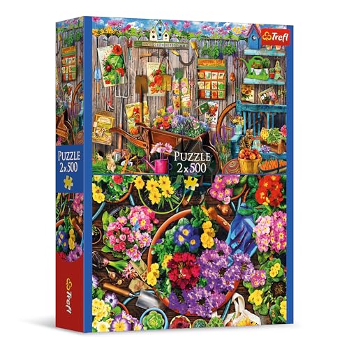 Trefl – 2in1 Puzzle: Gartenarbeit - 2 x 500 Teile - 2er Puzzle-Set, DIY, Kreative Unterhaltung, für Erwachsene und Kinder ab 10 Jahren von Trefl