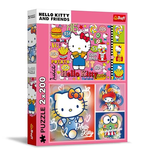 Trefl – 2in1 Puzzle: Hallo Kitty und Freunde - 2 x 200 Teile - 2er-Puzzle-Set für Jugendliche von Trefl