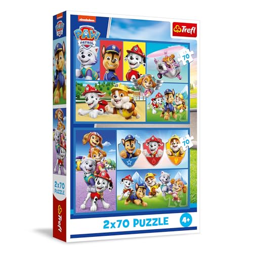 Trefl – 2in1 Puzzle: PAW Patrol, Paw Patrol-Regeln - 2 x 70 Teile, Set mit Zwei Puzzles für Kinder ab 4 Jahren von Trefl